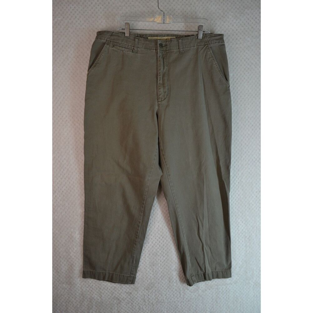 Cabela's Casuals Aged Khakis Men's 40x32 Flat Front Tapered Pants Casual